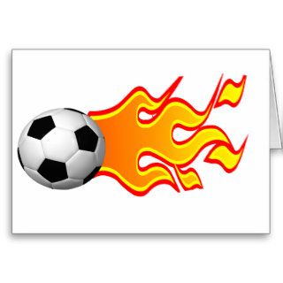 Awesome Flaming Soccer Ball Greeting Card