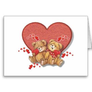 Hugs and Kisses Bears Greeting Cards