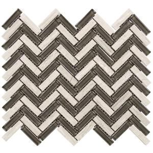 Jeffrey Court Cathedral 11 in. x 11.5 in. x 8 mm Glass/Slate Mosaic Wall Tile 99575