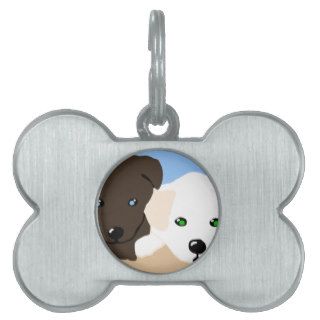 Cute brown and white Labrador puppy art gifts Pet Tags