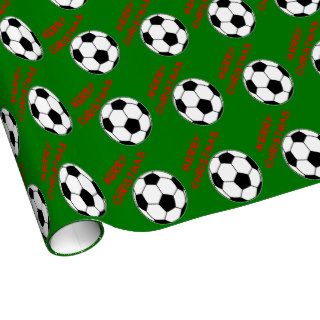 Soccer Futbol Ball Sports Merry Christmas Gift Wrap