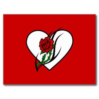 Red Rose Tattoo Post Cards