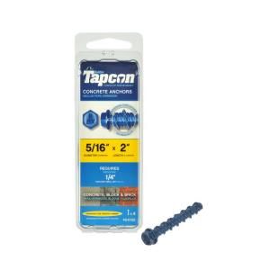 Tapcon 5/16 in. x 2 in. Hex Washer Head Large Diameter Concrete Anchor (4 Pack) 24192