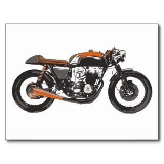 Simple Motorcycle   Cafe Racer 750 Drawing Postcard