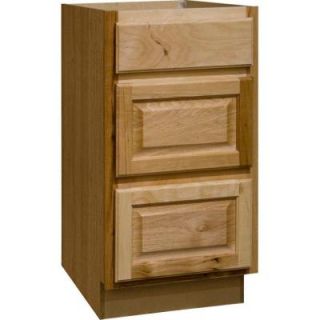 Hampton Bay 18x34.5x24 in. Drawer Base Cabinet with Ball Bearing Drawer Glides in Natural Hickory KDB18 NHK