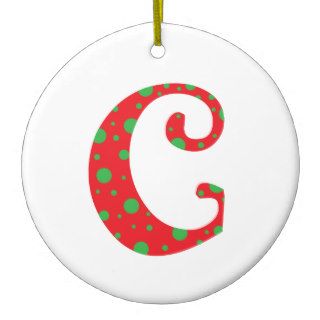 C Monogram Christmas Tree Ornament