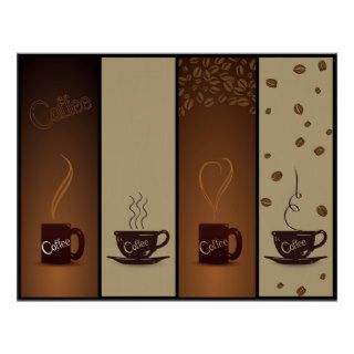 Coffee Cups & Beans   Various sizes available Print