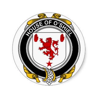 O'Shiel Family Crest Round Stickers