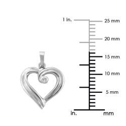 10k Gold Diamond Accent Ribbon Heart Necklace Diamond Necklaces
