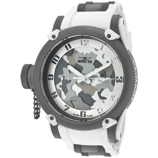 Invicta Men's 'Russian Diver/Siberian Tiger' White Rubber Watch Invicta Men's Invicta Watches
