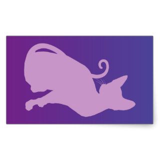Lilac Cat on Purple Stickers