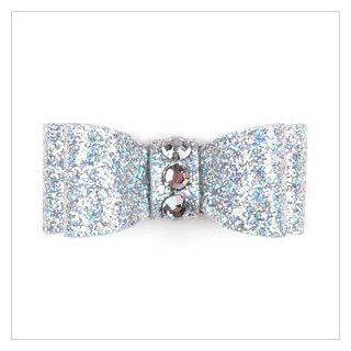 Sparkle Hair Bow for Dogs by Susan Lanci Designs   Silver (XS)  Pet Hair Accessories 