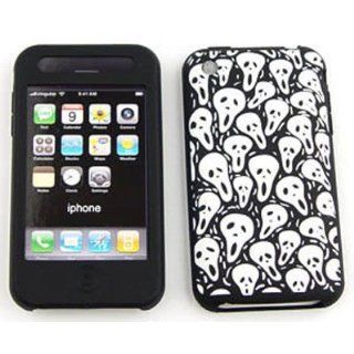 Apple iPhone 1G/2G/3G/3GS all models��Deluxe Silicon Skin, Skulls on Black Silicone/Gel/Soft/Cover/Case Cell Phones & Accessories