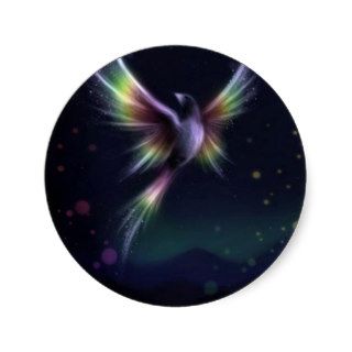 rainbow flying bird sticker