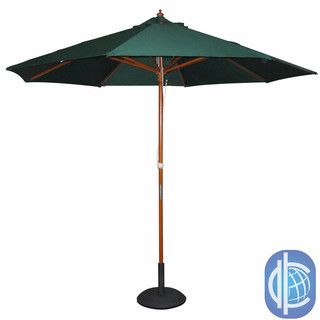 International Caravan Balau Hardwood 9.8 foot 8 ribbed Push up Umbrella with Pulley System International Caravan Patio Umbrellas