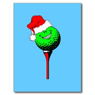 Christmas golf postcards