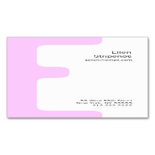 E Letter Alphabet Business Card Pink
