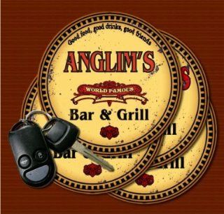 ANGLIM'S Family Name Bar & Grill Coasters Kitchen & Dining