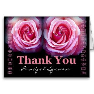 PRINCIPAL SPONSOR   Wedding Thank You   Pink Roses Card