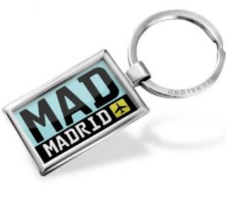 Keychain Airport code MAD / Madrid country Spain   Neonblond Clothing