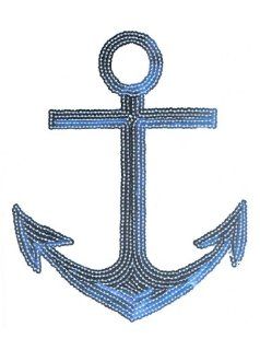 (Set of 2) Anchor Blue patch Rhinestone Transfer Iron On   DIY  Other Products  