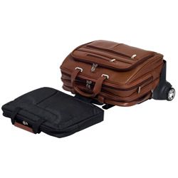 McKlein Ohare Leather Checkpoint friendly 17 inch Rolling Laptop Case McKlein USA Rolling Laptop Cases
