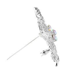 Lillith Star Silvertone AB and Clear Crystal Bouquet Pin Palm Beach Jewelry Brooches & Pins