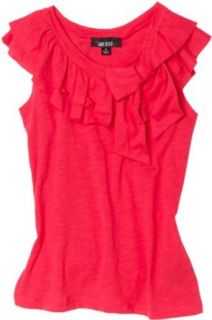Amy Byer Girls 7 16 Sleeveless Double Ruffle Top, Coral, Small Fashion T Shirts Clothing