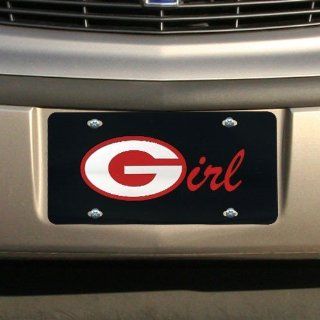 NCAA Georgia Bulldogs Black Mirrored UGA Girl License Plate  Sports Related Tailgater Mats  Sports & Outdoors