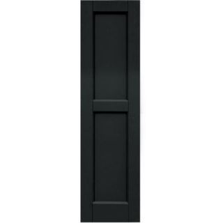 Winworks Wood Composite 12 in. x 45 in. Contemporary Flat Panel Shutters Pair #632 Black 61245632