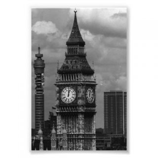 Vintage England London post office tower Big ben Photograph