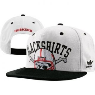 NCAA adidas Nebraska Cornhuskers Blackshirts Arch Logo Snapback Hat   White/Black Clothing
