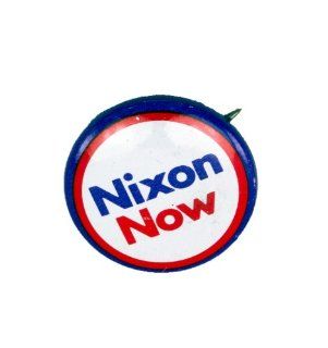 Nixon Now vintage political pinback button 1972 