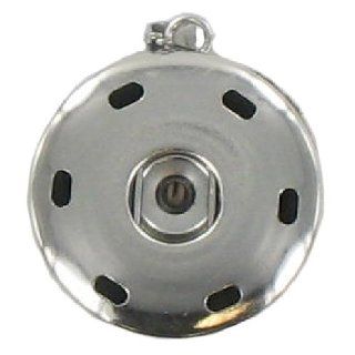 Eligo Jewellery Silver Plated Stainless Steel Medium Chunk Pendant for Necklace compatible with Eligo 18mm Chunks Click button Jewelry