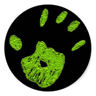 Slimy Green Abstract Hand Print Stickers