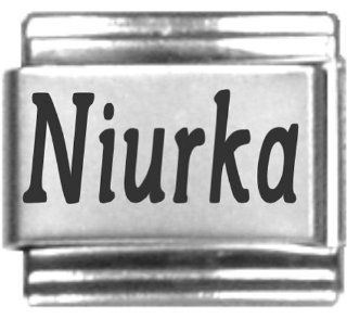 Niurka Laser Name Italian Charm Link Italian Style Single Charms Jewelry