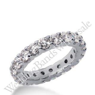 18k Gold Diamond Eternity Wedding Bands, Wide Shared Prong Setting 3.00 ct. DEB1672018K Jewelry