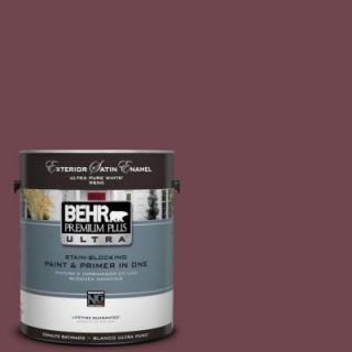 BEHR Premium Plus Ultra 1 Gal. #PPU1 14 Formal Maroon Satin Enamel Exterior Paint 985301