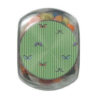 butterflies and bamboo curtain jelly belly candy jar