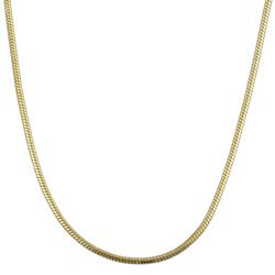 Sterling Essentials 14K Gold over Silver 24 inch Snake Chain (1 mm) Sterling Essentials Gold Over Silver Necklaces