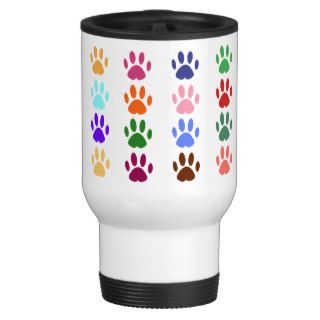 Bright Dog Paw Prints Coffee Mugs