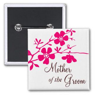 Cherry Blossoms Mother of the Groom Button