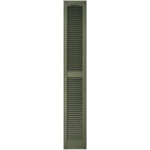Builders Edge 12 in. x 75 in. Louvered Vinyl Exterior Shutters Pair in #282 Colonial Green 010120075282