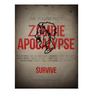 Survive the Zombie Apocalypse Poster