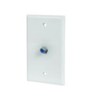 CE TECH Coax Wall Plate   White (5 Pack) 5030 WH 5