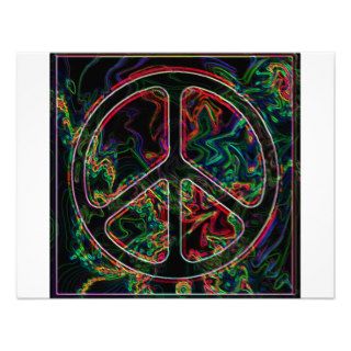 psychedelic peace sign custom announcement