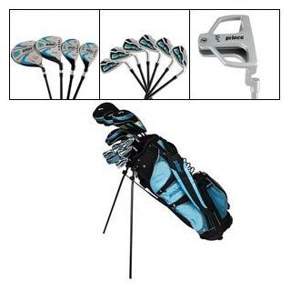 Prince Golf Ladies VMX 20 pc Hybrid Set Right Handed Includes Titanium Driver, Woods, Hybrids, Irons, S Wedge, Putter, Stand Bag, Shoe Bag & 6 Headcovers  Golf Club Complete Sets  Sports & Outdoors