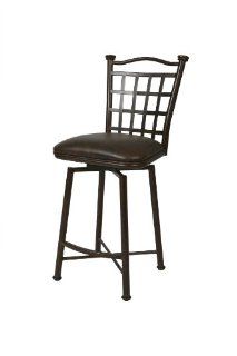 PLUTUS BRANDS Point Barstool in Autumn Rust Upholstered in Florentine Coffee, 26 Inch   Home Furnishings Barstools Traditional Iron Autumn Rust High Quality Construction