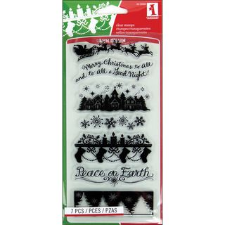 Inkadinkado 'Holiday Silhouette' 4x8 inch Sheet Christmas Clear Stamps Inkadinkado Clear & Cling Stamps