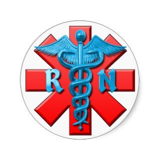 Registered Nurse Symbol Round Stickers